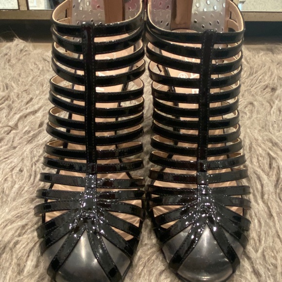 RARE AUTH CHANEL BLACK CAGE HEELS SZ 41/ US 11 - Picture 6 of 14